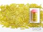 Transparent Rainbow Straw Yellow Bugle Beads 6mm